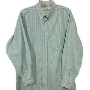 Roundtree Yorke Gold Label Mens 16/33 Gr Stripe Long Sleeve Cotton Oxford Shirt